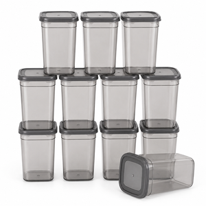 Reusable 1000ML Clear PET Kitchen <b>Container</b> Food Grade Storage Jar for <b>Snacks</b>, Spices, Pulses & Dry Foods - Product Image 1