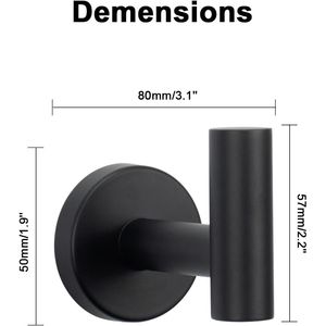 Ganci per Asciugamani in Acciaio Inox SUS 304 Resistenti, Gancio Porta Accappatoio per Bagno, Soggiorno, Hotel, Cucina, Garage - Product Image 5