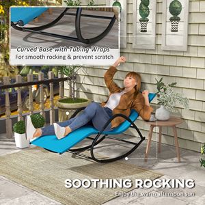 Silla Mecedora Azul Claro Resistente a los Rayos UV y al Agua para Jardín, Piscina, Tomar el Sol, Sillas de Jardín Cómodas - Product Image 4