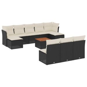 Conjunto de Sofás Modulares Grandes de Ratán PE Negro para Jardín, Elegante Colección de Muebles para Exteriores - Product Image 2