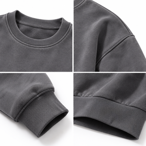 Sudadera de cuello redondo extragrande para hombre 2026, de color liso, de algodón polar, informal, de manga larga, de punto, corte regular, para otoño. - Product Image 4
