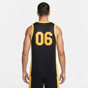 Maillots de basket-ball en polyester à col en V pour hommes, maillot de basket-ball pour hommes, sublimation personnalisée, maillots de basket-ball sans manches pour hommes - Product Image 2