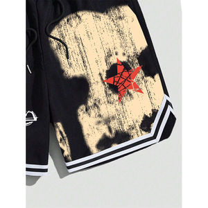 Ensemble décontracté homme personnalisé, style vintage délavé, avec haut à col rond et short, 100% coton, respirant, coupe oversize, printemps - Product Image 3