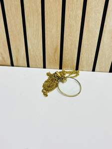 Lupa de bolsillo de latón macizo 5X con cadena de latón |   Lupa colgante de cristal óptico - Product Image 3