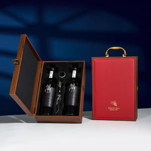 Caja de Presentación de Vino de Cuero para 2 Botellas, Venta al Por Mayor de Fábrica, Caja de Regalo para Vino, Empaquetado y Personalización - Product Image 2