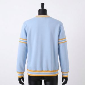 เสื้อสเวตเชิ้ตวิทยาลัยคุณภาพสูงสั่งทำพิเศษ สีฟ้าอ่อน ผ้าฝ้ายฟลีซหนานุ่ม คอกลม แขนยาว คอเสื้อมีแถบยางยืด - Product Image 2