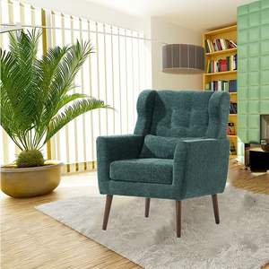 Fauteuil d'appoint moderne de style mid-century pour salon, confortable, en tissu chenille rembourré avec mousse, idéal pour la lecture - Product Image 2