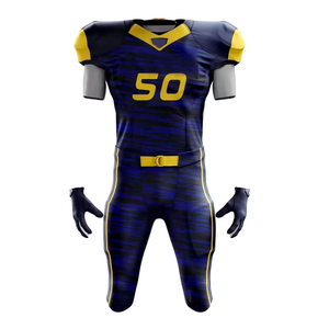 Ensemble d'uniformes de football américain en maille respirante grande taille à manches courtes 100 % polyester pour le sport - Product Image 4