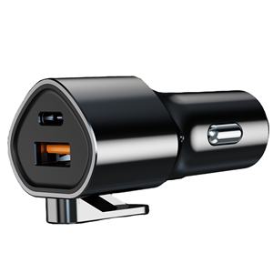 Cargador de Coche USB C Metálico de Carga Rápida, Adaptador para Encendedor con Cortador de Cinturón de Seguridad, Cargador de Teléfono para Coche con Múltiples Puertos, Herramienta de Seguridad - Product Image 1