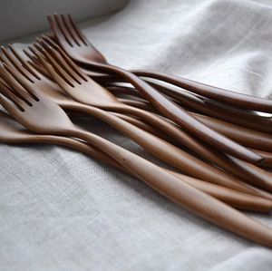 Tenedor de Postre Hecho a Mano, Duradero, para Servir Alimentos, Tenedor para Ensalada, Utensilios de Cocina de Madera Ligera, Tenedores para Servir Ensalada, Precio Económico - Product Image 3