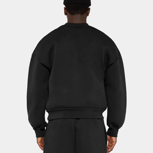 Men's <b>Black</b> <b>Turtleneck</b> Sweatshirt Solid Color Custom Logo Heat Transfer Printing Casual Pullover Oversized Fit Autumn Wear - Product Image 2