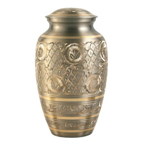 Urne de crémation en laiton, Design de luxe, cendres funérailles gravées, qualité supérieure, meilleure vente, stockage de cendres humaines - Product Image 1