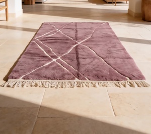 Auténtica Alfombra Marroquí Beni Ourain, Alfombra de Lana Tejida a Mano, Alfombra Berber Marroquí Beni Ourain de Lujo, Alfombra de Lana de Pelo Largo - Product Image 3