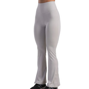 Pantalones de Yoga Acampanados de Cintura Alta para Mujer al por Mayor Personalizados, Leggings de Gimnasio y Fitness, Pantalones de Entrenamiento Elásticos de Corte Bootcut para Deporte Activo - Product Image 4