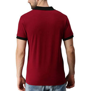 เสื้อโปโลชาย แขนสั้น ผ้าถักลายทาง สีตัดต่อ ดีไซน์ลำลอง ทรงปกติ ติดกระดุมด้านหน้า - Product Image 5