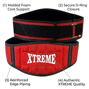 Ceinture de musculation en néoprène en gros, sangle réglable, taille personnalisée, couleur personnalisée, soutien dorsal rembourré, fermeture auto-agrippante, unisexe - Product Image 2