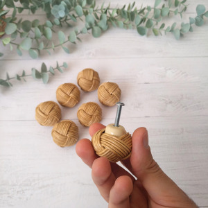 Rattan <b>door</b> <b>knobs</b> functional <b>decorative</b> cupboard <b>knob</b> furniture handles cabinet dresser handle - Product Image 5