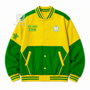 Custom Chi Eta Phi Sorority Windbreaker embroidered logo green & yellow Casual Style for female with polyester lining - Product Image 1