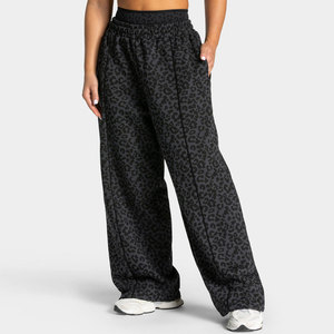 Pantalon large pour femmes, coupe régulière, taille élastique mi-haute, idéal pour l'été, le quotidien, le shopping, les voyages et le travail - Product Image 1