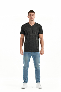 Men's Slim <b>Fit</b> Cotton Jersey <b>V</b>-Neck Short Sleeve Solid Soft Breathable 200g Comfortable Casual T-Shirts - Product Image 5