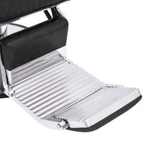 เก้าอี้ตัดผมหนังเทียมสีดำขนาดกลาง พร้อมโครงโลหะ ไม้ และพีวีซี สำหรับร้านเสริมสวย - Product Image 5