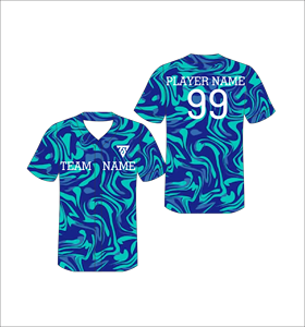 Camiseta de Béisbol Sublimada Personalizada de Manga Corta con Cuello en V para Hombre, Nombre del Equipo, Jugador 99, Poliéster Transpirable para Todas las Temporadas - Product Image 1