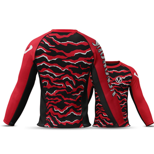 Rashguard personnalisé imprimé motif Viper Tigre Rouge Venimeux, manches longues, rouge et noir, sublimation, Spandex Polyester, séchage rapide, unisexe - Product Image 5