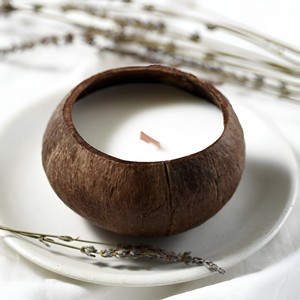 Bohemian style decorative coconut shell <b>candles</b> eco friendly natural vessel <b>candle</b> in <b>bulk</b> - Product Image 6