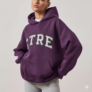 Relaxed Fit Women Oversized Hoodie Soft Winter Pullover <b>Drop</b> Shoulder Comfort Shape Everyday Styling Street Fashion Front 100% - Product Image 1