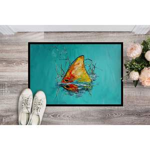 Nouveau paillasson de poisson rouge 18H X 27W tapis antidérapant intérieur/extérieur lavable à poils bas pour l'entrée de la porte d'entrée - Product Image 2