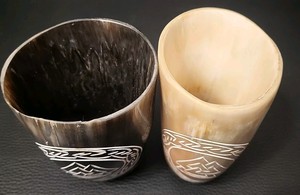 Verre à boire Viking personnalisé de haute qualité, inspiré du Valknut nordique, sculpté, pour vin et bière, durable, pour mariage, fête, anniversaire - Product Image 3