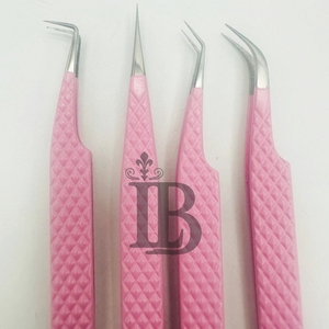 <b>Top</b> Trend Eyelash Extensions Tweezers <b>Pink</b> Color Tweezers Degree Curved Straight <b>Hot</b> Sale Eyelash Tweezers Paper Design - Product Image 5