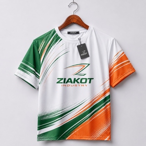 เสื้อยืด ZIAKOT รุ่นใหม่ ออกแบบพิเศษสำหรับผู้ชาย สีทอง เขียว-ขาว เพื่อการเล่นกีฬา - Product Image 3