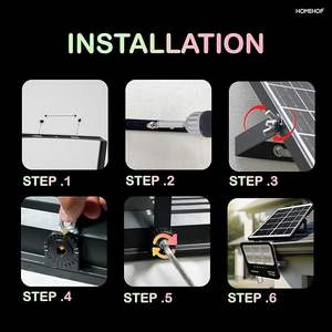 Projecteur solaire Homehop pour extérieur, 650 watts, automatique, étanche, sans fil, lampe murale LED solaire pour maison, jardin, patio - Product Image 5