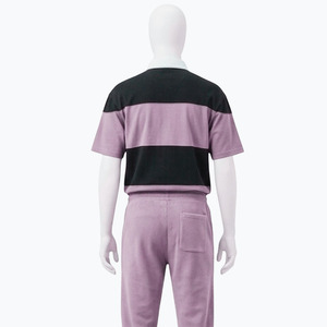 Polo de rugby rayé à col blanc contrastant pour homme, manches courtes, respirant, en coton et polyester piqué - Product Image 2