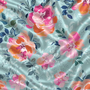 Tela de Seda 100% con Estampado Floral, Satén Textil Beige Marrón con Patrón de Hojas para Vestidos, Ropa de Cama y Cortinas - Product Image 4