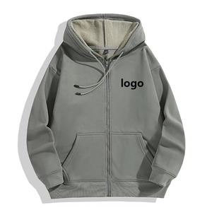 Custom Full Zip Hoodie Men's Heavyweight Zip Up Hoodies Oversized Cotton Fleece Sweatshirt Streetwear Zipper Hoodie - Product Image 1