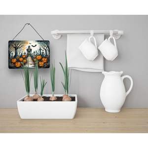 New Marigold Spooky Halloween Aluminum Metal <b>Sign</b> Multicolor 8HX12W Wall Door Hanging Prints for <b>Kitchen</b> Bar Bathroom Home Decor - Product Image 3