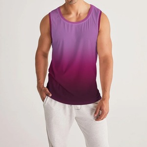 Men's Gradient <b>Purple</b> Sleeveless <b>Tank</b> <b>Top</b> O-Neck Quick Dry Knitted Casual Sport Wear - Product Image 2