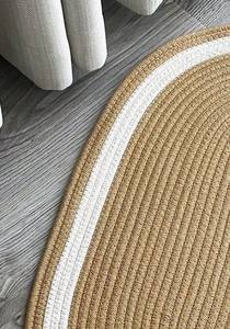 Alfombras Trenzadas Ovaladas de Yute y Algodón para Exteriores, Alfombra y Tapete de Lujo Personalizados para Exteriores, Balcón, Mesa de Centro Estilo Boho, Antideslizante para Dormitorio - Product Image 3