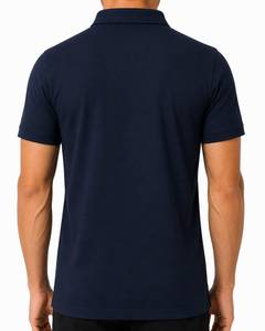 Polo pour homme urbain, style minimaliste, logo personnalisé, manches courtes, polo en piqué, couleur unie, décontracté, tricoté, coupe classique - Product Image 5