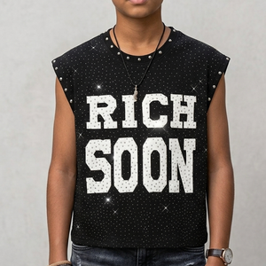 Camiseta sin Mangas Personalizada, Ecológica, Extra Grande, Estilo Vintage, con Estampado Gráfico, 100% Algodón, Tela Suave de 300g, Corte Holgado, Unisex - Product Image 4