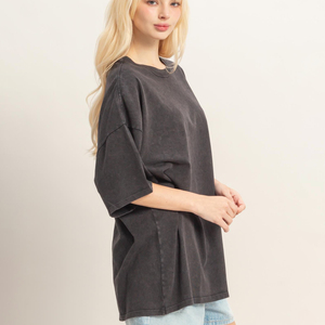 Camiseta 100% Algodón Lavado para Hombre, Estilo Vintage Oversize con Lavado Ácido, Personalizable con Logo, Ropa Urbana de Verano para Mujer - Product Image 3