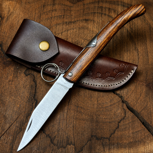 Wholesale Best Price Back <b>Lock</b> Folding Knife Drop Point Blade Wood Handmade Outdoor EDC Hunting Camping Multi-functional Knife - Product Image 1