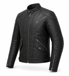 Veste de moto en cuir classique Cruiser |   Noir Brun Bourgogne |   Fabricant OEM ODM |   Qualité de conception haut de gamme |   Vêtements de course | - Product Image 3