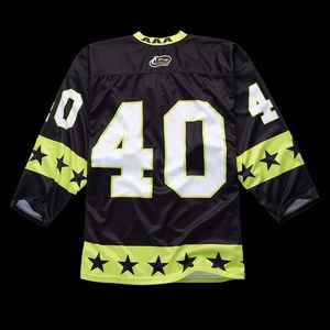 Kit d'uniformes de hockey sur glace imprimés en gros pour hommes - Maillots de hockey pour adultes 100 % polyester respirant à taille élastique personnalisables - Product Image 6