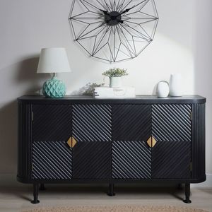 Moderno Accent Cabinet ripiani regolabili 4 porte Freestanding credenza per corridoio soggiorno contemporaneo Buffet - Product Image 1