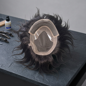 Parche de cabello frontal de encaje para hombre, densidad más baja, en color blanco, para hombre, boutique en línea, Alibaba, cabello humano virgen color marrón pardo. - Product Image 5