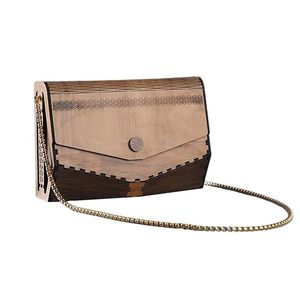 Pochette en bois haut de gamme, sac à main de soirée design et abordable pour femme, idéal pour les mariages, les fêtes et les célébrations - Product Image 1