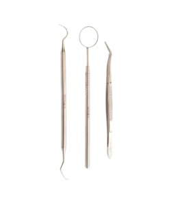 Ensemble complet d'instruments dentaires professionnels (miroir, sonde et pince) pour un diagnostic précis - Product Image 3